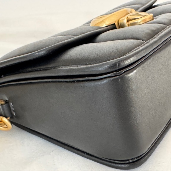 COACH Pillow Studio 25 Shoulder Bag With Quilting Black/ Gold with 2 Straps - Picture 10 of 15